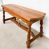 Primitive carved Wood Bench Stool