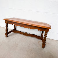 Primitive carved Wood Bench Stool