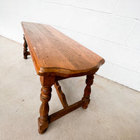 Primitive carved Wood Bench Stool