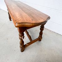Primitive carved Wood Bench Stool
