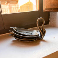 Silver Flashed Swan Trays set of 5