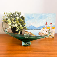 Murano Style Green Glass gondola Ashtray Dish