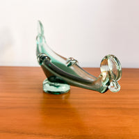 Murano Style Green Glass gondola Ashtray Dish