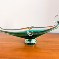 Murano Style Green Glass gondola Ashtray Dish