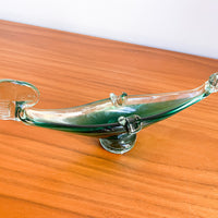 Murano Style Green Glass gondola Ashtray Dish