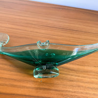 Murano Style Green Glass gondola Ashtray Dish