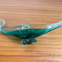 Murano Style Green Glass gondola Ashtray Dish