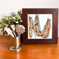 Sausage Link Tile Art with Wood Frame