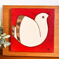 Dove Tile Wall Art Northern European on Wood Frame Scandinavian