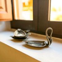 Silver Flashed Swan Trays set of 5