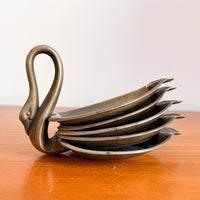 Silver Flashed Swan Trays set of 5