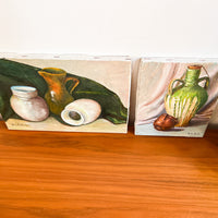 Vintage Aculeth Still Life Canvas Paintings (Sold Individually)