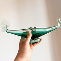 Murano Style Green Glass gondola Ashtray Dish