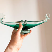Murano Style Green Glass gondola Ashtray Dish