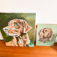 Dog Pet Portraits Antique Original Painting Art (Sold Individually)