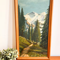 Vertical mountainscape SS Moya Framed and signed