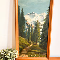 Vertical mountainscape SS Moya Framed and signed