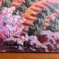 Signed Hidalgo Spanish Desert Hill Painting on Wood