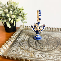 Antique Scalloped Hammered Brass Tray