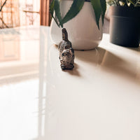 Mini Cast Metal Cat Statue Sculpture