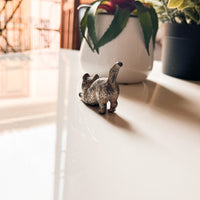 Mini Cast Metal Cat Statue Sculpture
