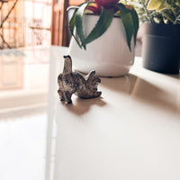 Mini Cast Metal Cat Statue Sculpture