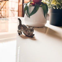 Mini Cast Metal Cat Statue Sculpture