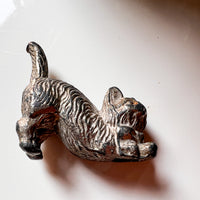 Mini Cast Metal Cat Statue Sculpture