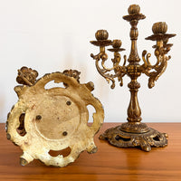 Antique Brass Candelabras Set of 2