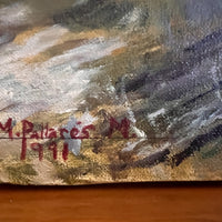 1991 by M pattares ocean european Coastline Painting on Canvas unframed