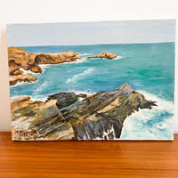 1991 by M pattares ocean european Coastline Painting on Canvas unframed