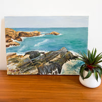 1991 by M pattares ocean european Coastline Painting on Canvas unframed