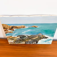 1991 by M pattares ocean european Coastline Painting on Canvas unframed