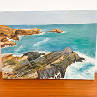 1991 by M pattares ocean european Coastline Painting on Canvas unframed