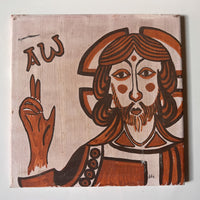 Jesus Religious Painted Terracotta Tile Art