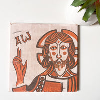 Jesus Religious Painted Terracotta Tile Art