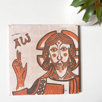 Jesus Religious Painted Terracotta Tile Art