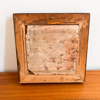 Antique tile trivet Art Still Life with hand carved wood frame (chipped on edge)