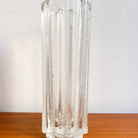Ice Glass Crystal Tall Wavy Cylindrical Vase