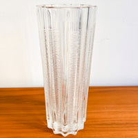 Ice Glass Crystal Tall Wavy Cylindrical Vase