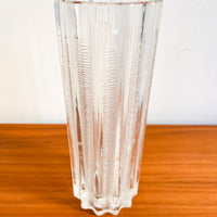 Ice Glass Crystal Tall Wavy Cylindrical Vase