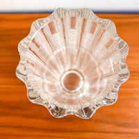 Ice Glass Crystal Tall Wavy Cylindrical Vase