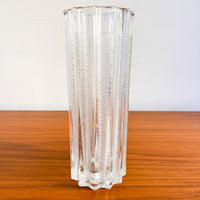 Ice Glass Crystal Tall Wavy Cylindrical Vase