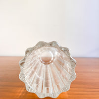 Ice Glass Crystal Tall Wavy Cylindrical Vase