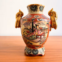 Satsuma Antique Ceramic Chinese Vase with stamp