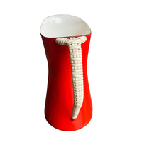 Dansk Danish Red Enameled Cast iron Pitcher with Woven handle