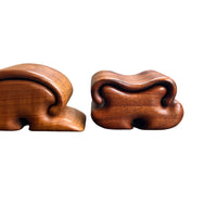 Midcentury Wood Fred Bus Sliding Wood Box