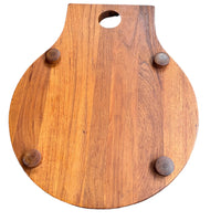 Large Round Nissen Solid Wood Cutting Charcuterie Board Dansk Torun Cutting Knife