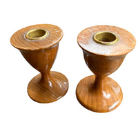 Myrtle Wood Pedestal Candle holders