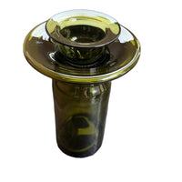 Hand Blown Norwegian Green Glass PLUS CC Candle Holder Norway